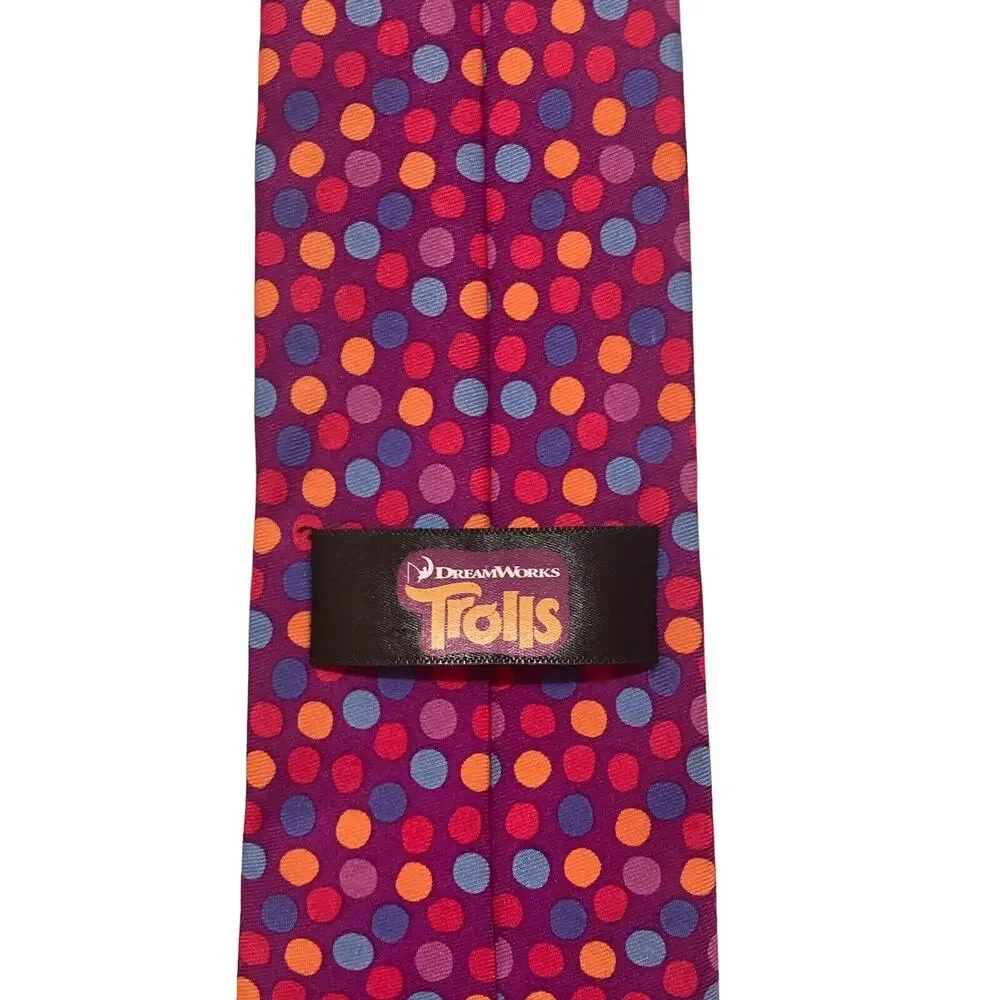 Dreamworks Trolls Dot N Poppy Novelth Necktie Polyester Multicolor
